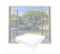 Moustiquaires Pour FenêTres 1x2.5m Moustiquaire Porte Fenetre Anti-insectes Découpable Lavable Moustiquaire Fenetre Ajustable Pour Porte Rideaux Fenetres -Blanc