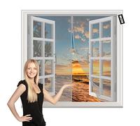 Moustiquaires pour Fenetres 95x105cm Rideaux Anti Mouche avec Bandes Magnétiques Fermeture Automatique Installation Facile Sans Outils-Pour Balcon Chambre Salon Fenêtre Gris