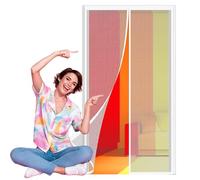 Moustiquaires pour Portes 134 x 218 cm Rideau Anti Mouche Montage Facile et Adhésif pour Porte de Balcon Porte Patio, Blanc