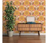 Moutarde Marron Floral Papier Peint Fleur Rétro 39530-4 AS Creation Pièce Décor