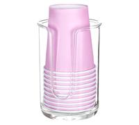 Mouthwash Cup Holder - 3oz Cylinder, Shatterproof Rinsing Container, Clear Sanitary Cup Storage Unit | Compact Rack for Apartment Dormitory RV Travel Accessory Item