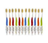 MOUTHWATCHERS Dr Plotkas Lot de 12 brosses à dents manuelles douces pour adultes, ultra propres, idéales pour les dents et les gencives sensibles, multicolore