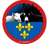 mouton Berrichon et L'âne grand noir du Berry - 5cm - Autocollant/Sticker