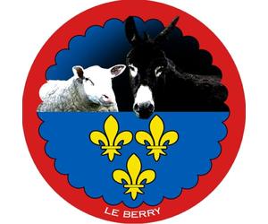 mouton Berrichon et L'âne grand noir du Berry - 5cm - Autocollant/Sticker