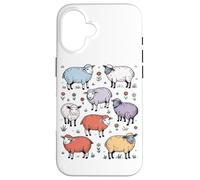 Mouton Cartoon Farm Animals Funny Sheep Farm Coque pour iPhone 16