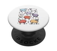 Mouton Cartoon Farm Animals Funny Sheep Farm PopSockets PopGrip Adhésif