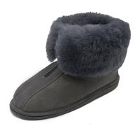 Mouton Chaussons Unisexe Chaussures avec Laine Fermeture Éclair Alaska Gris