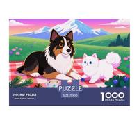 Mouton Chien de Berger Corneille Puzzle en Bois Imperméable Puzzles De 1000 Pièces pour Adultes Amusant De Décoration pour La Maison
