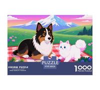 Mouton Chien de Berger Corneille Puzzle en Bois Imperméable Puzzles De 1000 Pièces pour Adultes Cadeaux Coloré Jeux Éducatifs