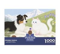 Mouton Chien de Berger Corneille Puzzle en Bois Imperméable Puzzles De 1000 Pièces pour Adultes Cadeaux Défi Et Casse-tête Jeux Éducatifs