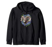Mouton d'Amérique Et Fleurs Bleu Colorado Columbine Sweat à Capuche