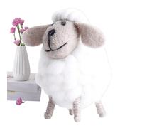 Mouton en feutre de laine - Figurine en laine douce fabriquée à la main - Adorable décoration d'agneau moelleuse - Sculpture en feutre pour arbre de vacances - Mini magie de moutons - Objets de