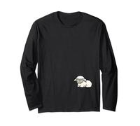 Mouton endormi Mignon Agneau Temps de Sieste Animal de Ferme Minimal Manche Longue