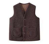 Mouton, Gilet sans Manche Femme, Doudoune sans Manches Femme, Veste, Fourrure, Polaire, Laine, moumoute, matelassée, Hiver, Chaud, en Chic, Blouson, Agneau, Mode, Sherpa, Chaude