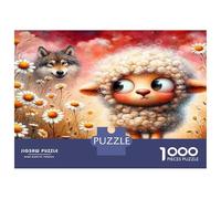 Mouton Loup Marguerite 1000 Pièces Puzzle Joli Couple Sauvage Coffret Puzzle Carton Premium - Anti-Stress Et Déco Murale, Cadeau Femmes Hommes, Stimule Le Cerveau 70x50cm/1000pcs