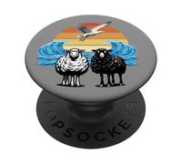 Mouton Maritime Coucher de Soleil Mer Mouettes PopSockets PopGrip Adhésif