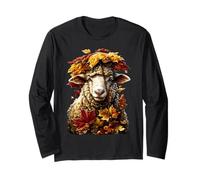 Mouton Mignon avec Feuilles d'automne Parapluie esthétique Manche Longue