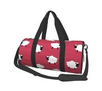 Mouton Mignon Dessin animé Mouton Blanc Rouge imprimé, Sac de Voyage de Grande capacité, Sac à Main Rond, Sac de Voyage de Sport, fourre-Tout, Sac de Fitness