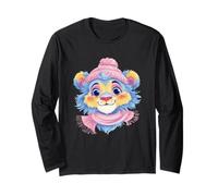 Mouton Mignon Portrait Animal Lover Graphic Lunettes Floral Rose Manche Longue