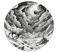 Mouton Sauvage Cliff 1000 Pièces Jigsaw Puzzles Art Puzzle Circulaire pour Enfants Encastrement Parfait Jeu D'Intelligence De l'art De La DécoRat ION Moderne 1000pcs (67.5x67.5cm