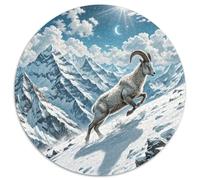 Mouton Sauvage Cliff 1000 Pièces Jigsaw Puzzles Art Puzzles Ronds pour Adultes Et Enfants Cadeaux Jeu D'Intelligence De l'art De La DécoRat ION Moderne 1000pcs (67.5x67.5cm)