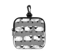 Moutons chevreaux Gris Animaux de Ferme Mixtes,Pochette de Rangement carrée à Fermeture éclair, Porte-Monnaie en néoprène, Petit Portefeuille, Pochette à Monnaie, Porte-Monnaie