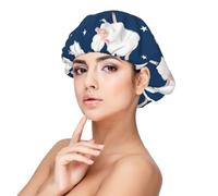 Moutons dans un ciel étoilé,Bonnet de nuit en satin pour adulte - Bonnet de nuit élastique pour femme, couvre-cheveux de nuit