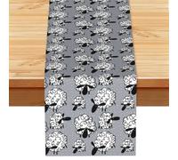 Moutons drôles,Chemin de Table en Imitation Lin pour Salle à Manger ou réception, 33 x 183 cm
