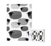 Moutons drôles sur Fond Gris,Puzzle Familial en Bois de 300 pièces pour Adultes et Adolescents