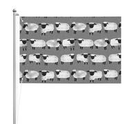 Moutons Enfants Gris Genre Neutre Animaux de la Ferme,Drapeau de jardin, bannière décorative, drapeau double face, 2 x 3 pieds, pour extérieur et intérieur