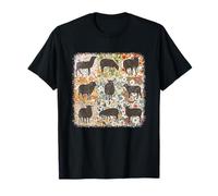 Moutons mignons cottagecore floral femmes fleurs de mouton esthétiques T-Shirt
