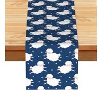 Moutons sur Un Ciel étoilé,Chemin de Table en Imitation Lin pour Salle à Manger ou réception, 33 x 183 cm