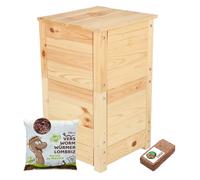 Moutta | Lombricomposteur Wormwood Naturel | Compostez Vos déchets de façon Durable｜Pack avec 250gr de vers de Compost