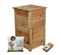 Moutta | Lombricomposteur Wormwood Teinté | Compostez Vos déchets de façon Durable｜Pack avec 500gr de vers de Compost