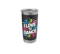 Mouvement coloré « I Love To Dance » Gobelet isotherme en acier inoxydable double paroi