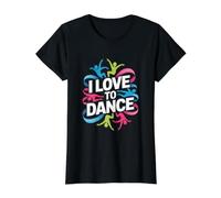 Mouvement coloré « I Love to Dance » T-Shirt Graphique avec Valeur