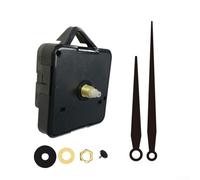 Mouvement d'horloge à quartz avec tige de 13 mm et hauteur de filetage de 6 mm pour une fixation sûre sur les matériaux du cadran (noir)