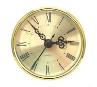 Mouvement d'horloge à quartz de 70 mm avec chiffres arabes et romains, garniture dorée ou argentée, mécanisme d'insertion de rechange pour réparation d'horloge à faire soi-même, 1 paquet (E)