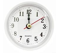 Mouvement d'horloge à quartz de rechange de 65 mm pour assemblage à faire soi-même avec chiffres arabes sur cadran blanc (blanc)