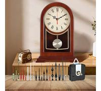 Mouvement d'horloge murale silencieux et aiguilles en métal pour fabrication d'horlogerie - Mécanisme d'engrenage en plastique de 56 mm avec longueurs de tige de 13 à 24 mm, fluorescent et couleur (13