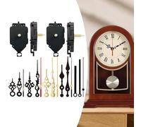 Mouvement d'horloge pendule avec secondes sautées, livré avec 2 mécanismes et 6 aiguilles d'horloge élégantes pour travaux manuels (18 + 23 mm)