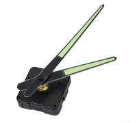 Mouvement d'horloge silencieux à piles pour horloges murales de 30 à 40 cm, parfait pour les travaux manuels, designs uniques (point d'aiguille des secondes noir fluorescent)