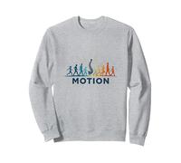 Mouvement : évolution du Mouvement Humain Fitness Art Sweatshirt, Unisexe pour Adultes, Gris Chiné, L