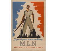 Mouvement libération Nationale MLN Guerre Reproduction Affiche Poster-Format Size 50X70 cm Papier 300 GR-Vente du fichier numérique HD Possible Nous Consulter.(Boutique : affichevintage.FR)