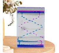 Mouvement liquide - Minuteur à main en acrylique, jouet de bureau apaisant | Ornement sensoriel du stress, modèle de flux de bulles visuel, gadget de mise au point de rel