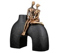 Mouvement Vase Casablanca - Résine - Noir - Aspect Métallisé - Largeur 23 cm - Forme Homme - Femme