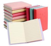 MOUYAT Lot de 12 mini carnets de notes Smiley, 100 feuilles de bloc-notes de poche avec couverture en cuir synthétique, 6 couleurs, petits blocs-notes pour la maison, le bureau, l'école, les voyages