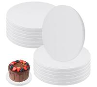 MOUYAT Lot de 12 planches à gâteau rondes ondulées de 20,3 cm, 12 mm d'épaisseur, planches à gâteau rondes ondulées pour pâtisserie, décoration, service