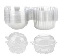 MOUYAT Lot de 120 boîtes à cupcakes individuelles en plastique transparent pour portions de gâteau, tranches de gâteau, pâtisseries