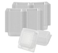 MOUYAT Lot de 120 boîtes à gâteau individuelles transparentes de 13 cm pour portions de gâteau, boîtes à cupcakes carrées avec couvercles, récipients alimentaires en plastique pour muffins, sandwich,